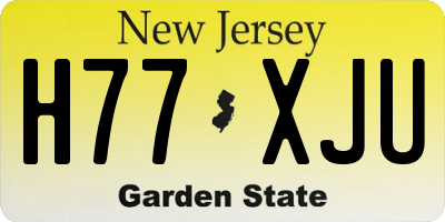 NJ license plate H77XJU