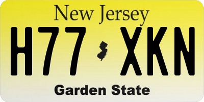 NJ license plate H77XKN