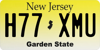 NJ license plate H77XMU