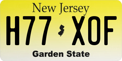 NJ license plate H77XOF