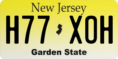 NJ license plate H77XOH
