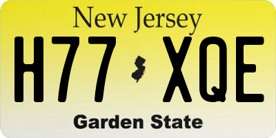 NJ license plate H77XQE