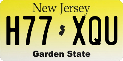 NJ license plate H77XQU