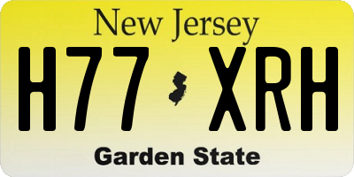 NJ license plate H77XRH