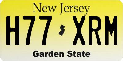 NJ license plate H77XRM