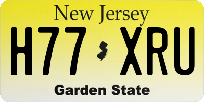 NJ license plate H77XRU