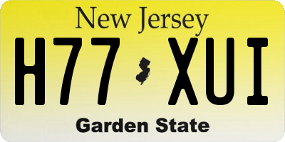 NJ license plate H77XUI