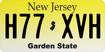 NJ license plate H77XVH
