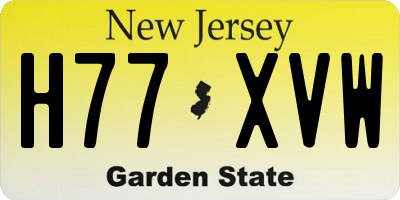NJ license plate H77XVW