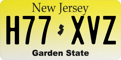 NJ license plate H77XVZ
