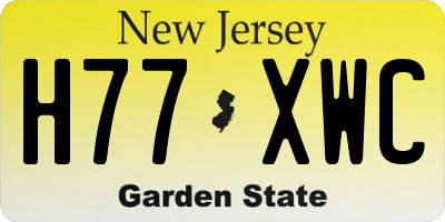 NJ license plate H77XWC