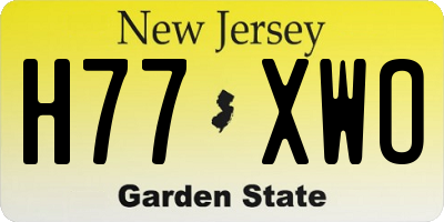 NJ license plate H77XWO
