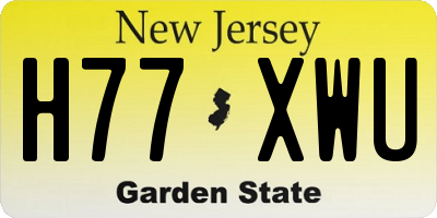 NJ license plate H77XWU