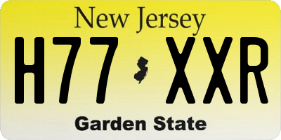 NJ license plate H77XXR