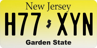 NJ license plate H77XYN
