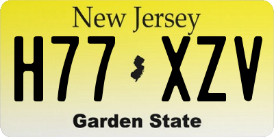 NJ license plate H77XZV