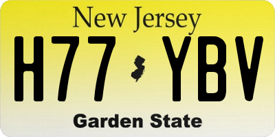 NJ license plate H77YBV