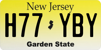 NJ license plate H77YBY