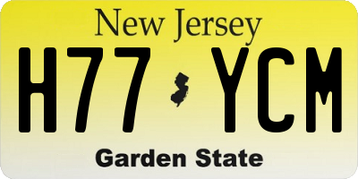 NJ license plate H77YCM