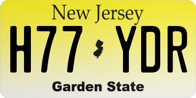 NJ license plate H77YDR