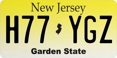 NJ license plate H77YGZ