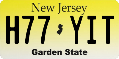 NJ license plate H77YIT