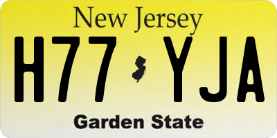 NJ license plate H77YJA