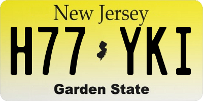 NJ license plate H77YKI