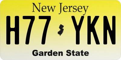 NJ license plate H77YKN