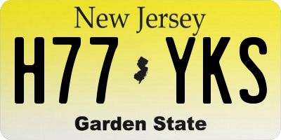 NJ license plate H77YKS