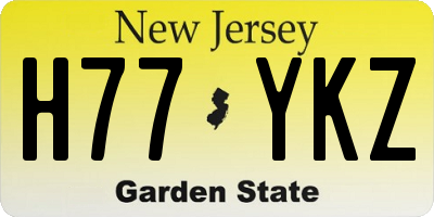 NJ license plate H77YKZ