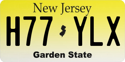 NJ license plate H77YLX