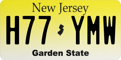 NJ license plate H77YMW
