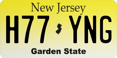 NJ license plate H77YNG