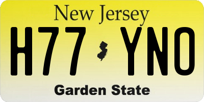 NJ license plate H77YNO