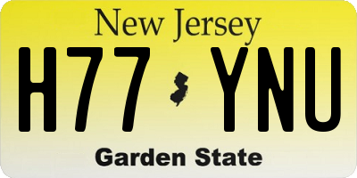 NJ license plate H77YNU