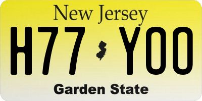 NJ license plate H77YOO