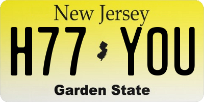 NJ license plate H77YOU