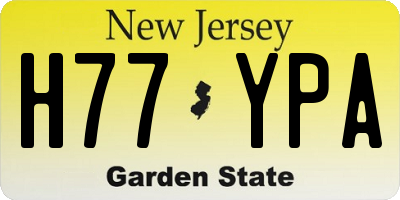 NJ license plate H77YPA