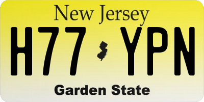 NJ license plate H77YPN