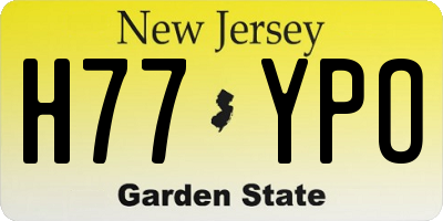 NJ license plate H77YPO