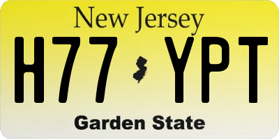 NJ license plate H77YPT