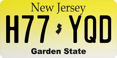 NJ license plate H77YQD