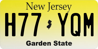 NJ license plate H77YQM