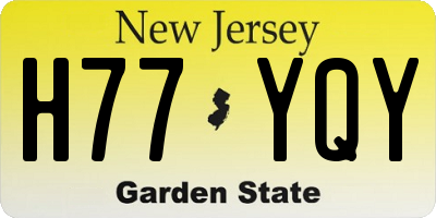 NJ license plate H77YQY
