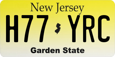 NJ license plate H77YRC