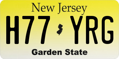 NJ license plate H77YRG