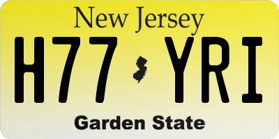 NJ license plate H77YRI