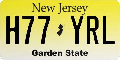 NJ license plate H77YRL