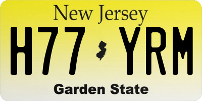 NJ license plate H77YRM